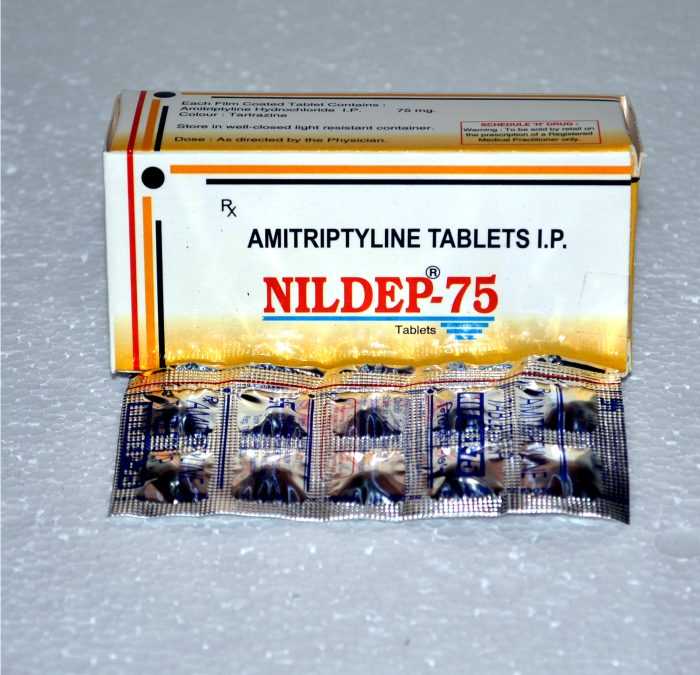 Amitriptyline 75 mg qhs